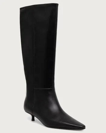 Calvin Klein  cizme pentru femei din piele KITTEN HEEL HIGH BOOT LTH