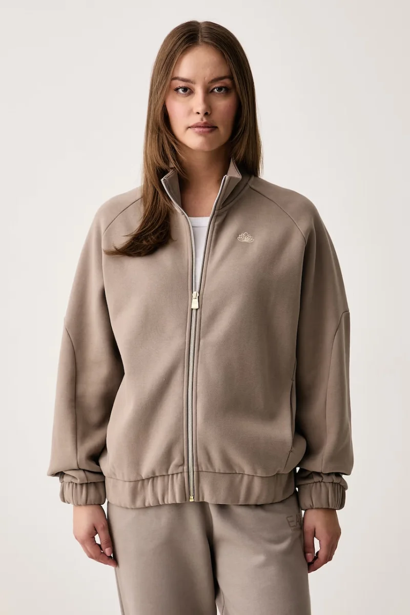 EA7 Emporio Armani  hanorac cu fermoar pentru femei cu bumbac