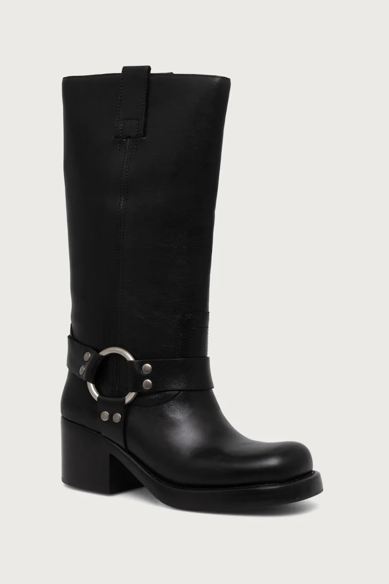 Jeffrey Campbell  botine pentru motocicletă pentru femei din piele REFLECTION