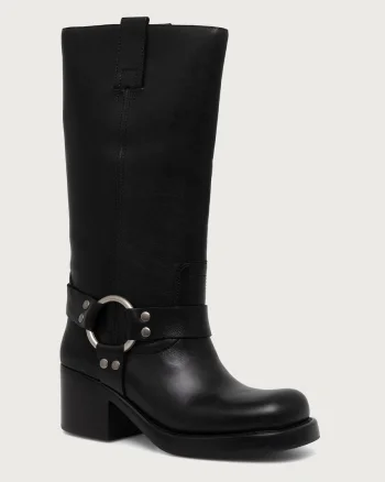 Jeffrey Campbell  botine pentru motocicletă pentru femei din piele REFLECTION