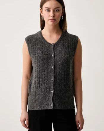 Trussardi  vestă pentru femei cu amestec de mătase