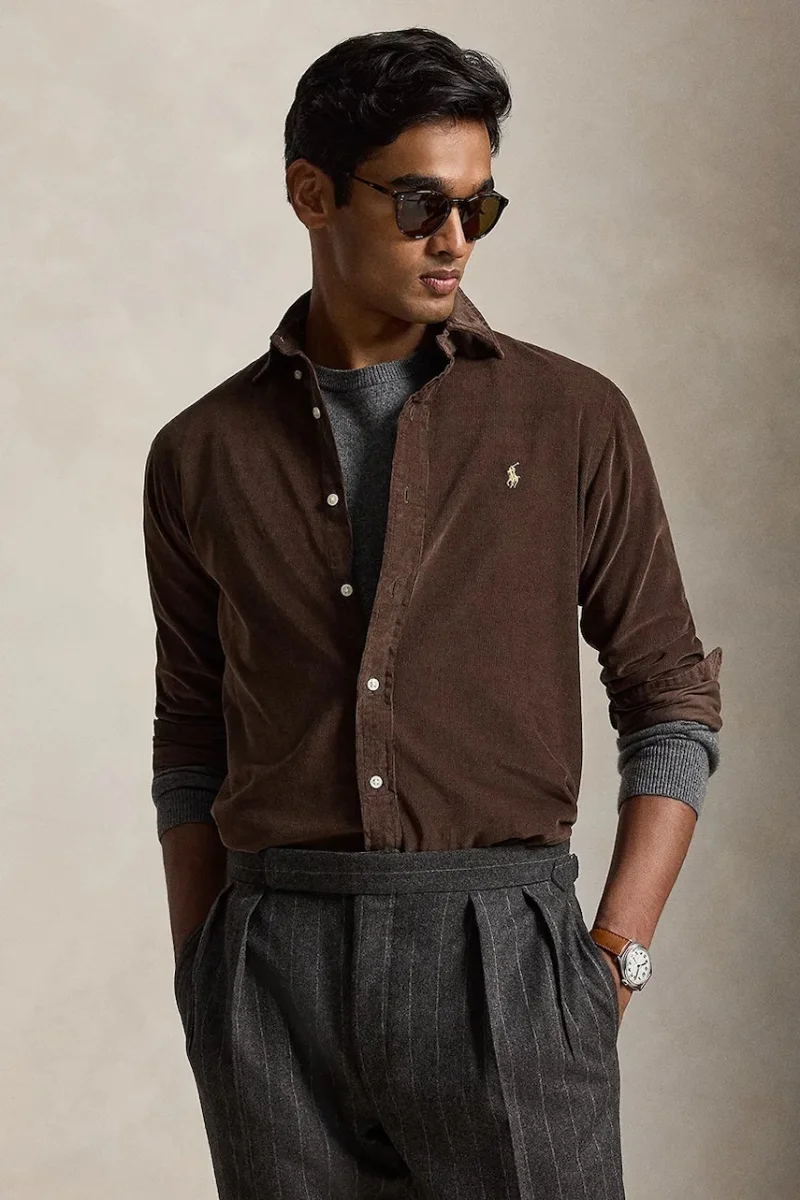 Polo Ralph Lauren  cămașă pentru bărbați din bumbac 21W Corduroy
