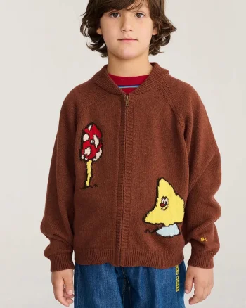 Bobo Choses  cardigan pentru copii cu amestec de lână Mush Monster