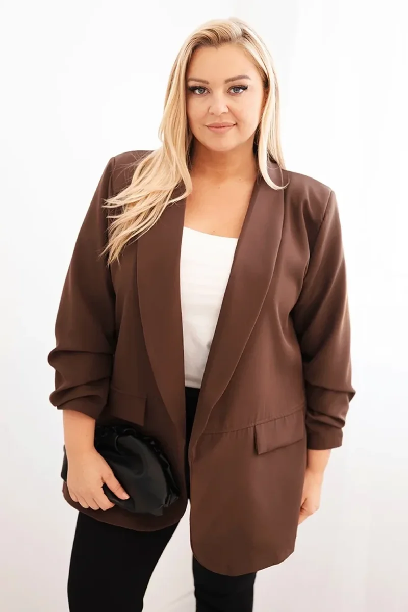 Sacou elegant marime mare maro c...