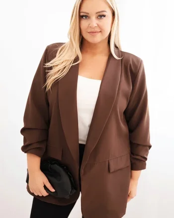 Sacou elegant marime mare maro c...