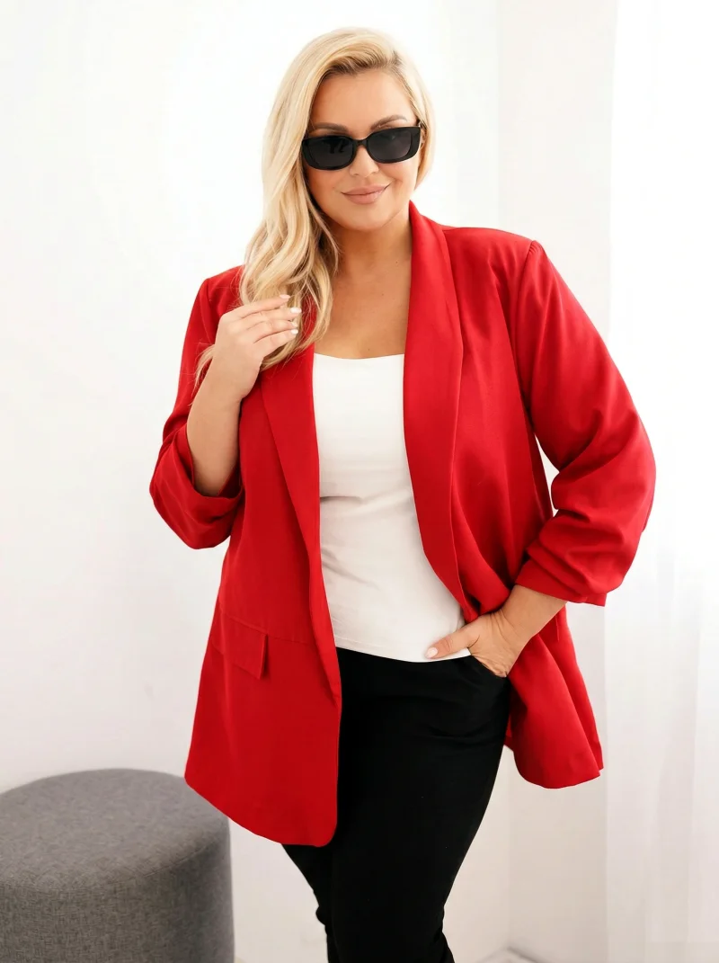 Sacou elegant marime mare rosu c...