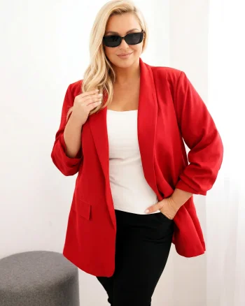 Sacou elegant marime mare rosu c...