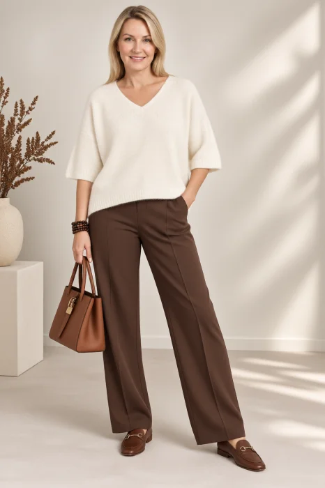 Pulover pufos cu alpaca, oversize cu maneca fluture, alb unt