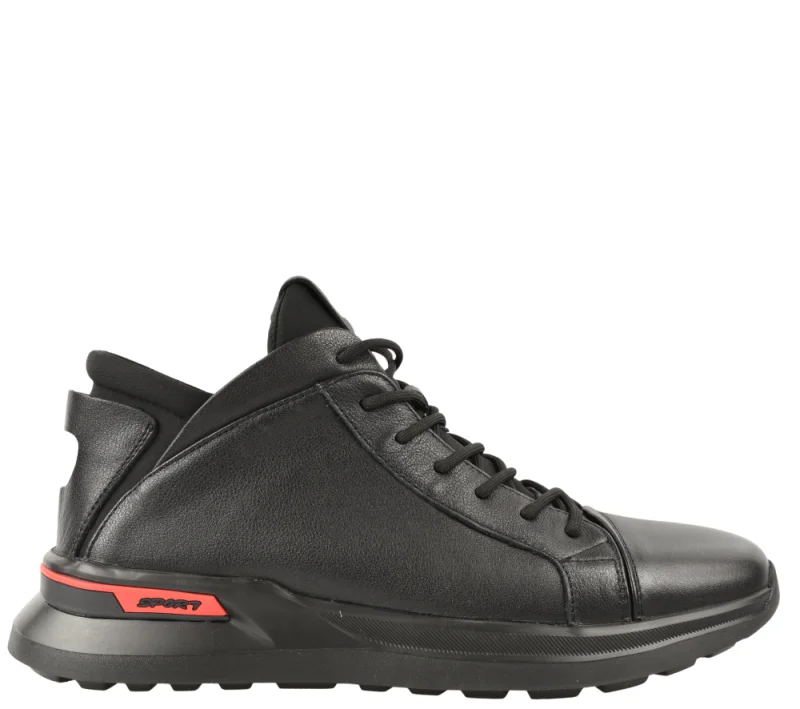 Ghete sport, barbati, OTTER, V230002 negru, piele naturala