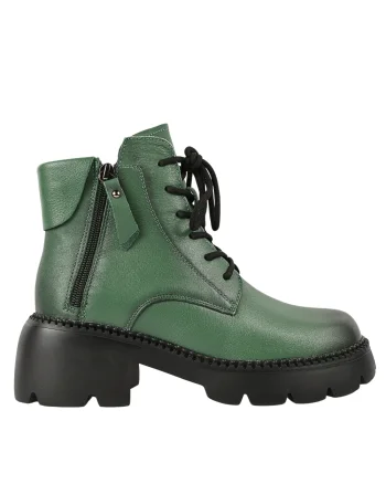 Ghete casual, dama, FORMAZIONE 8099-2, verde, piele naturala