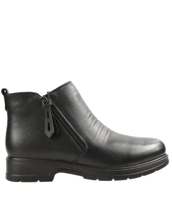 Ghete casual, dama, FORMAZIONE, 76-76 negru, piele naturala