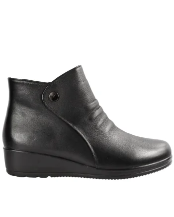 Ghete casual, dama, FORMAZIONE, 6577-128 negru, piele naturala