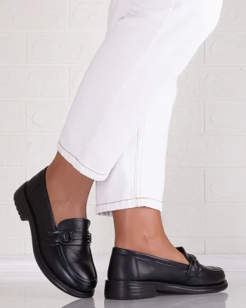 Pantofi dama casual Negri din Piele Naturala Ainosa