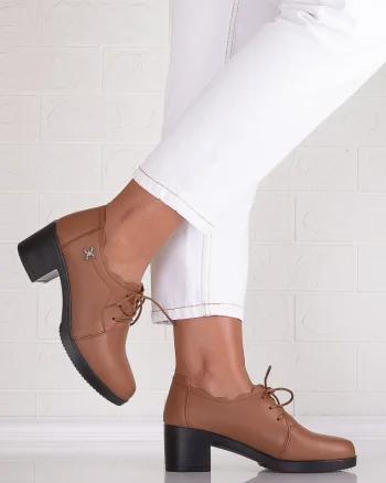 Pantofi dama cu toc Camel din Piele Naturala Aldora