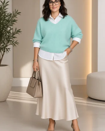 Pulover pufos cu alpaca, oversize cu maneca fluture, verde menta