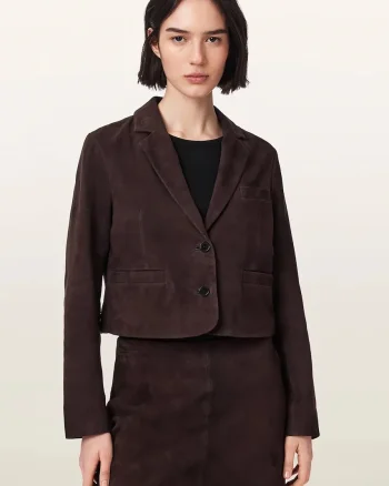 AllSaints  blazer pentru femei din piele întoarsă APTON SUEDE