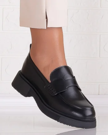 Pantofi dama casual Negri din Piele Ecologica Jazina