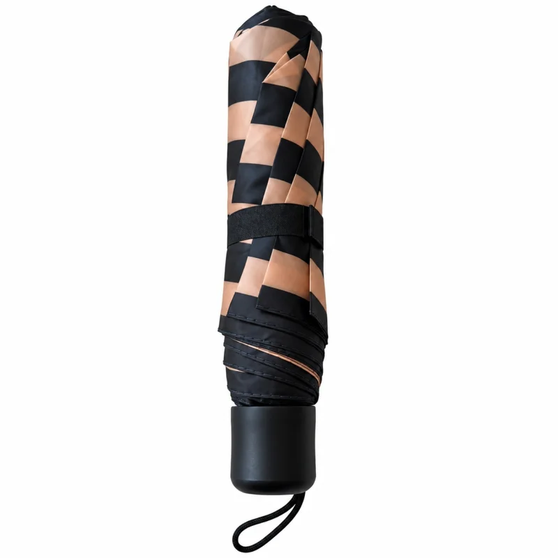 Umbrela pliabila pentru ploaie, 8 spite, diametru 97 cm, UMB053, Negru / Auriu
