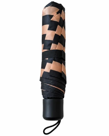 Umbrela pliabila pentru ploaie, 8 spite, diametru 97 cm, UMB053, Negru / Auriu