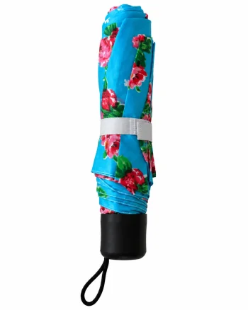 Umbrela pliabila pentru ploaie, 8 spite, diametru 97 cm, UMB054, Albastru floral