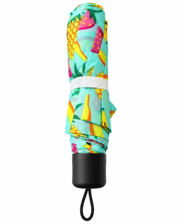 Umbrela pliabila pentru ploaie, 8 spite, diametru 97 cm, UMB060, cu imprimeu tropical fructe