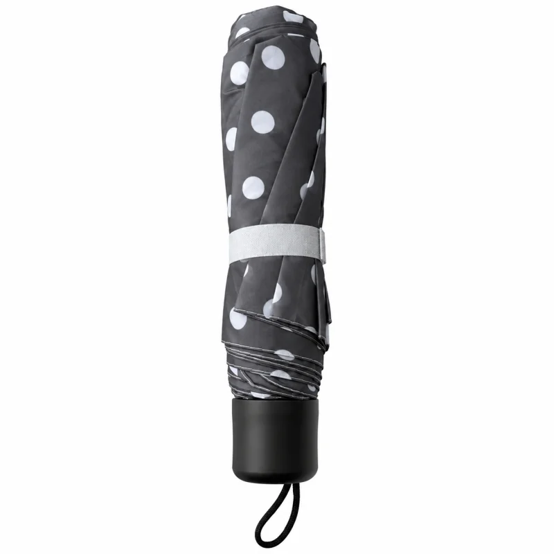 Umbrela pliabila pentru ploaie, 8 spite, diametru 97 cm, UMB064, Maro cu buline