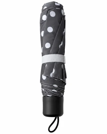 Umbrela pliabila pentru ploaie, 8 spite, diametru 97 cm, UMB064, Maro cu buline