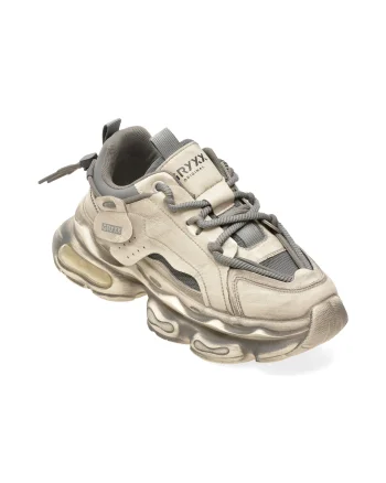 Pantofi sport GRYXX albi, F7801, din piele naturala