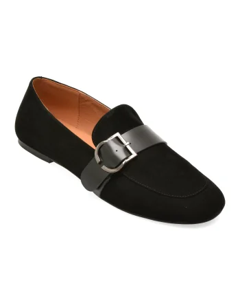 Mocasini EPICA negri, 6A245, din piele intoarsa