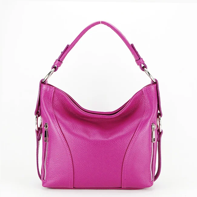 Geanta medie din piele naturala 8931 124 Fucsia