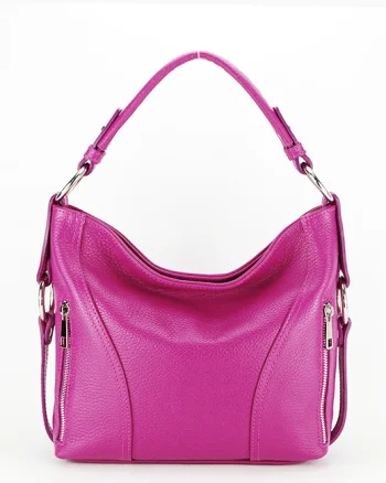 Geanta medie din piele naturala 8931 124 Fucsia