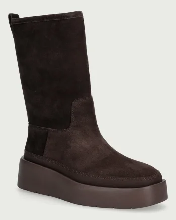 Calvin Klein  botine pentru femei din piele întoarsă FLATFORM MID BOOT SUEDE WL
