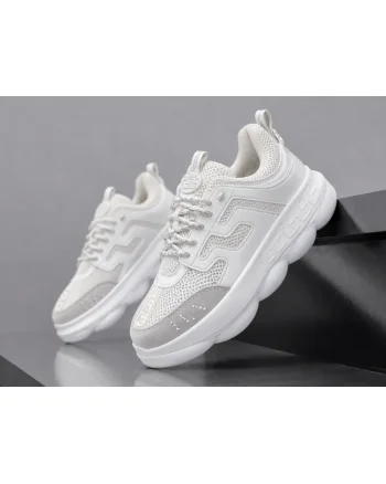Adidasi barbati casual  albi VSC 055-2