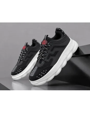 Adidasi barbati casual  negri cu alb VSC 055-5