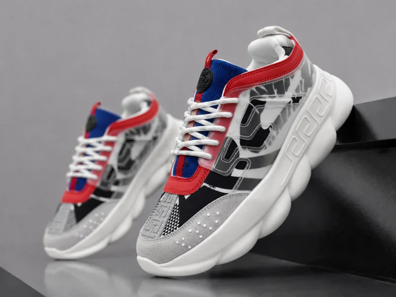 Adidasi barbati casual  albi cu rocu VSC 059-17