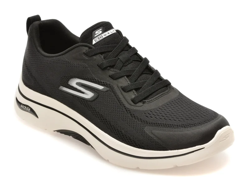 Pantofi sport SKECHERS negri, GO WALK ARCH FIT 2.0, din material textil