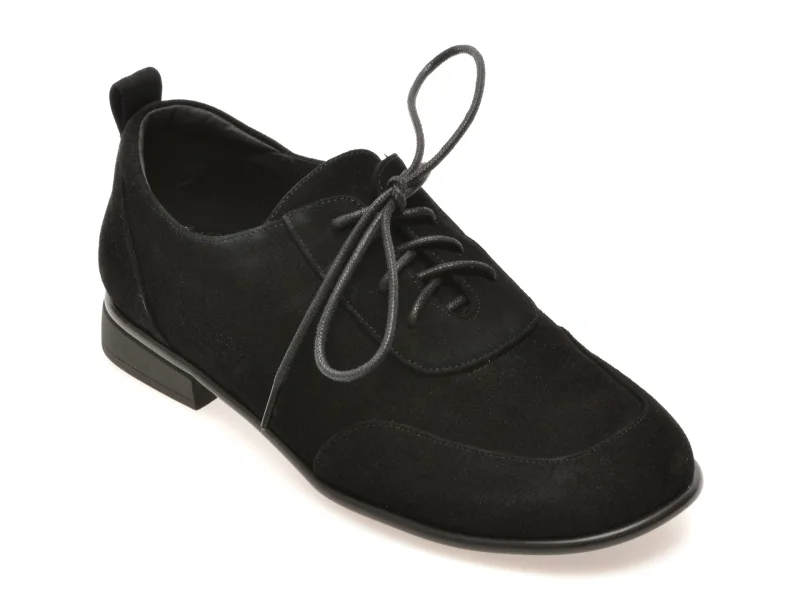 Pantofi EPICA negri, M1158, din piele intoarsa