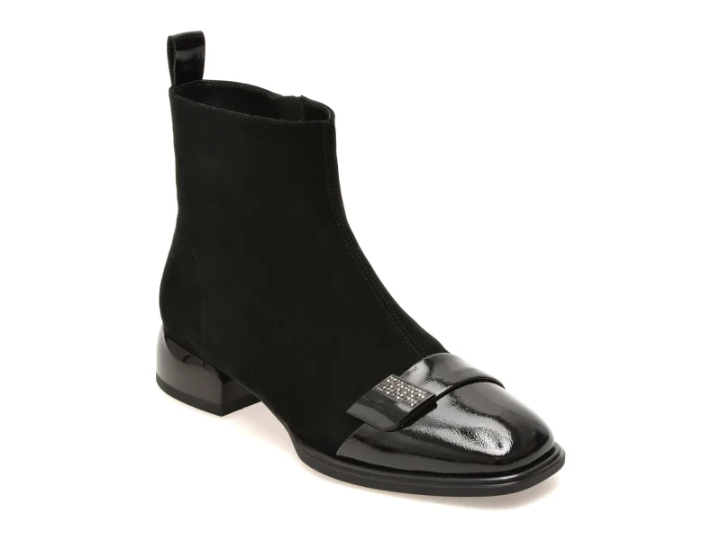 Ghete EPICA negre, 137232B, din piele intoarsa