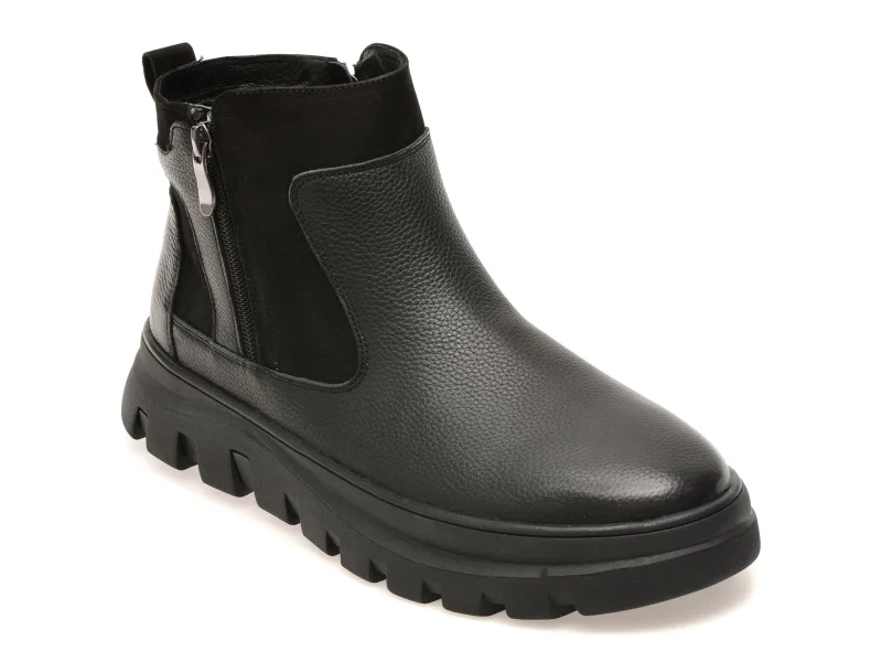 Ghete EPICA negre, FX010, din piele naturala