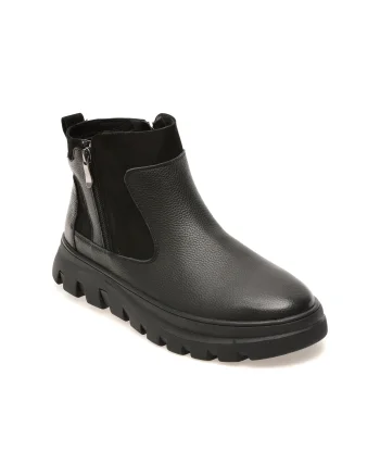 Ghete EPICA negre, FX010, din piele naturala