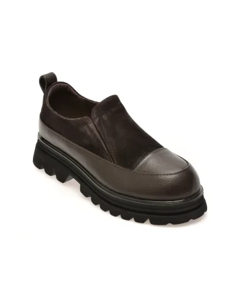 Mocasini EPICA maro, M1196, din piele naturala