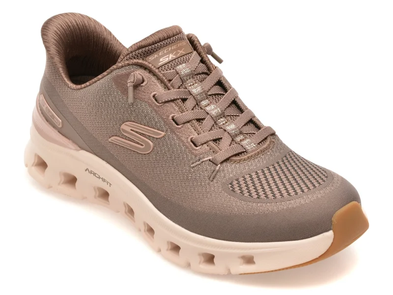 Pantofi sport SKECHERS maro, ARCH FIT GLIDE-STEP PRO, din material textil