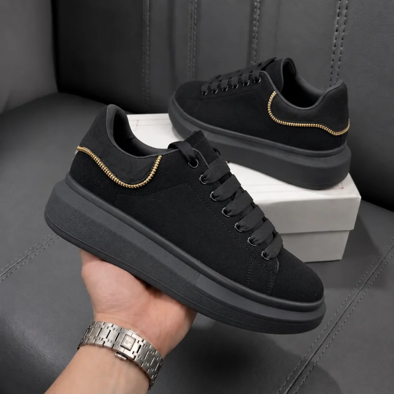 Adidasi barbati casual negri texturati 001
