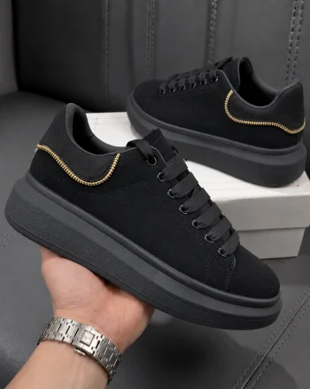 Adidasi barbati casual negri texturati 001