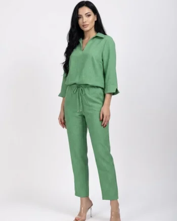 Pantaloni de culoare verde din vascoza