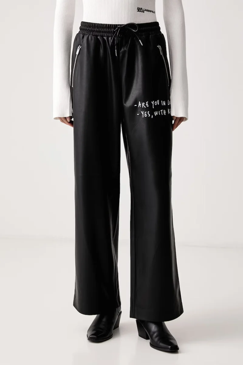 Karl Lagerfeld Jeans  pantaloni pentru femei din imitație de piele x Pietro Terzini
