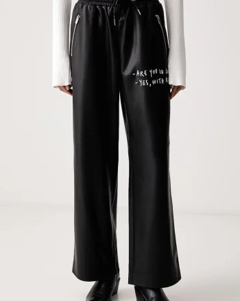 Karl Lagerfeld Jeans  pantaloni pentru femei din imitație de piele x Pietro Terzini