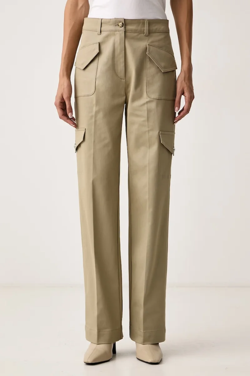 BOSS Orange  pantaloni straight pentru femei din bumbac cu elastan C_Tastraight