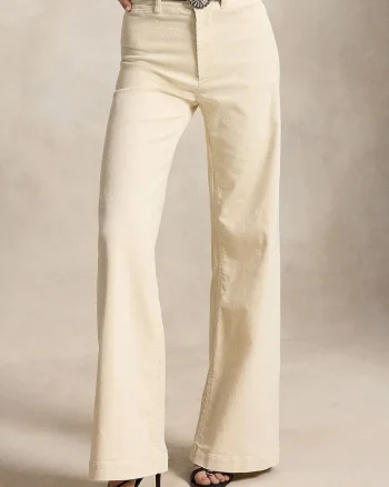 Polo Ralph Lauren  pantaloni evazați flare pentru femei cu bumbac