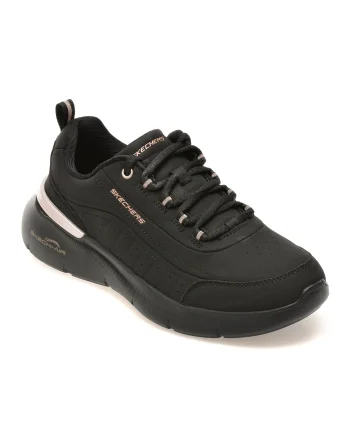 Pantofi sport SKECHERS negri, SKECH-AIR DYNAMIGHT 2.0, din piele ecologica